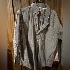 CINCH Mens Gray Geometric Print Long Sleeve Button Down Shirt Small